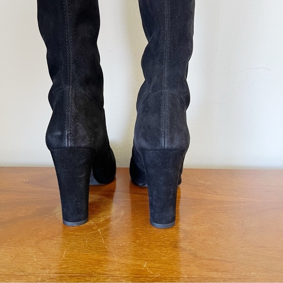 Stuart Weitzman • Highland Boot over the knee thigh high black suede heeled - Picture 11 of 13